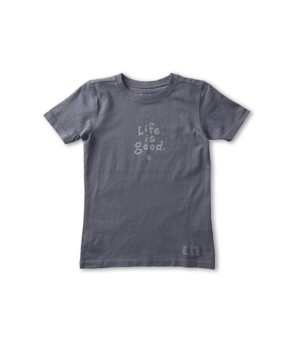 Life is good Kids Essential Crusher Tee Girls T Shirt (Blue)