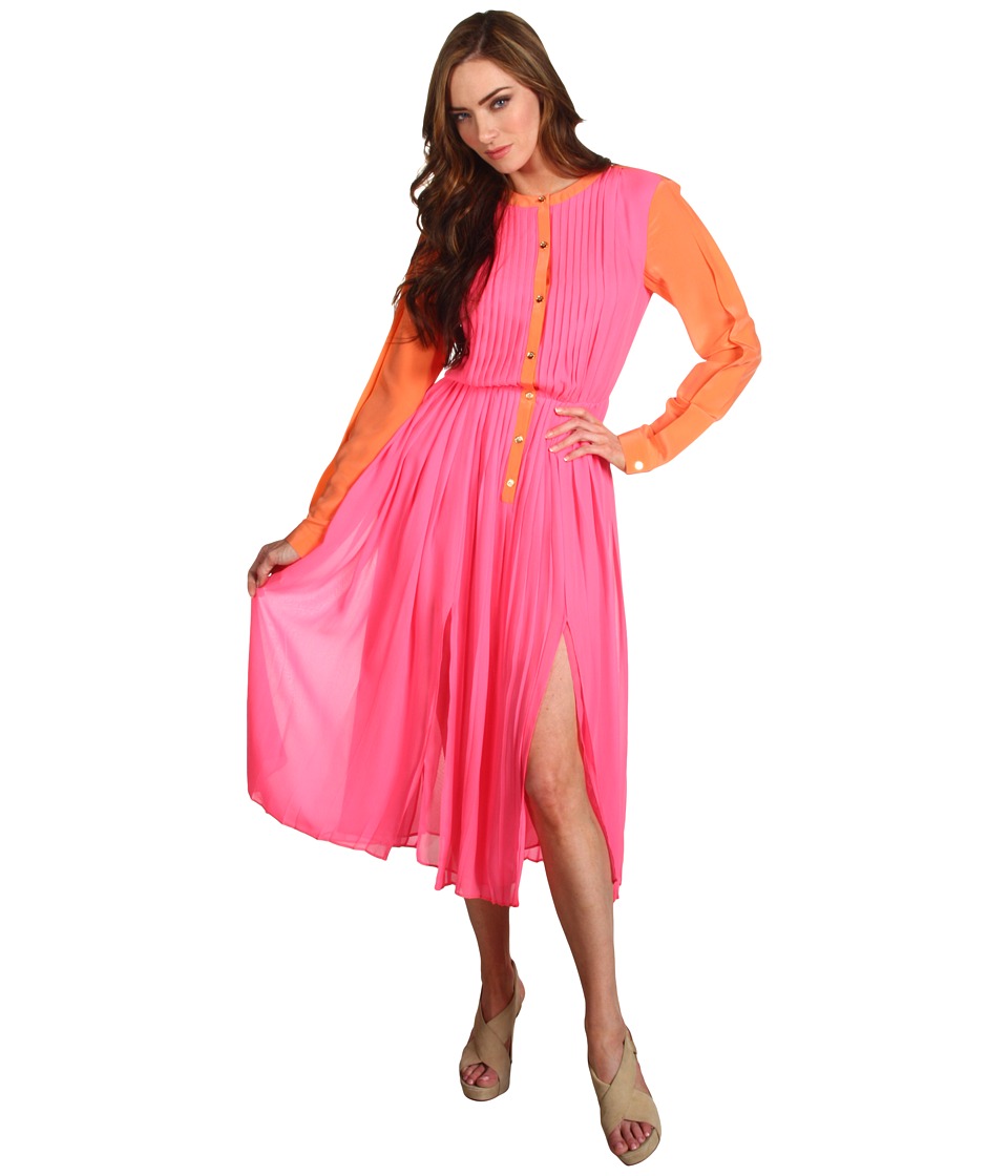 Rachel Roy Pleated Dress Womens Dress (Pink)