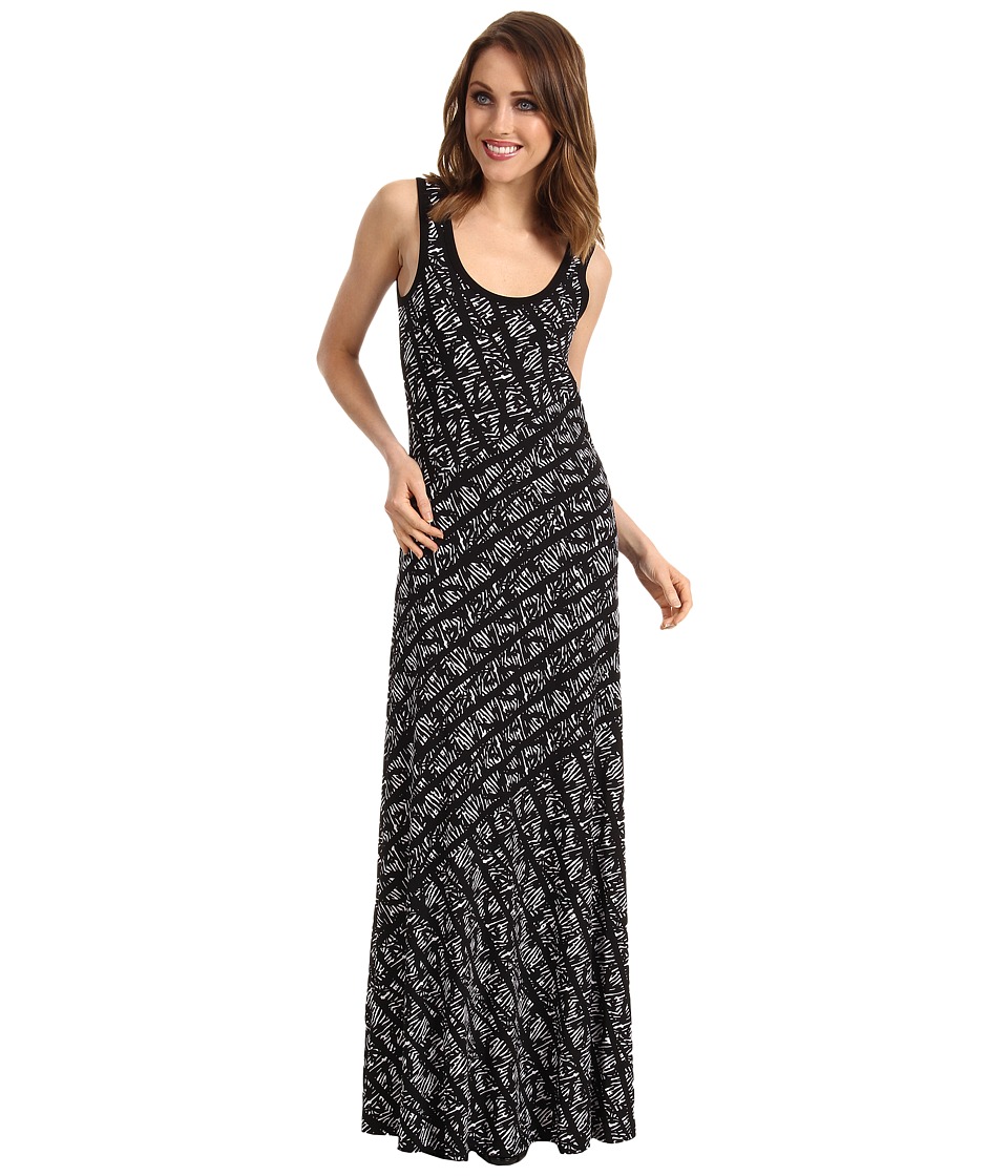 Calvin Klein Tweed Stripe Bias Cut Maxi Dress Womens Dress (Black)