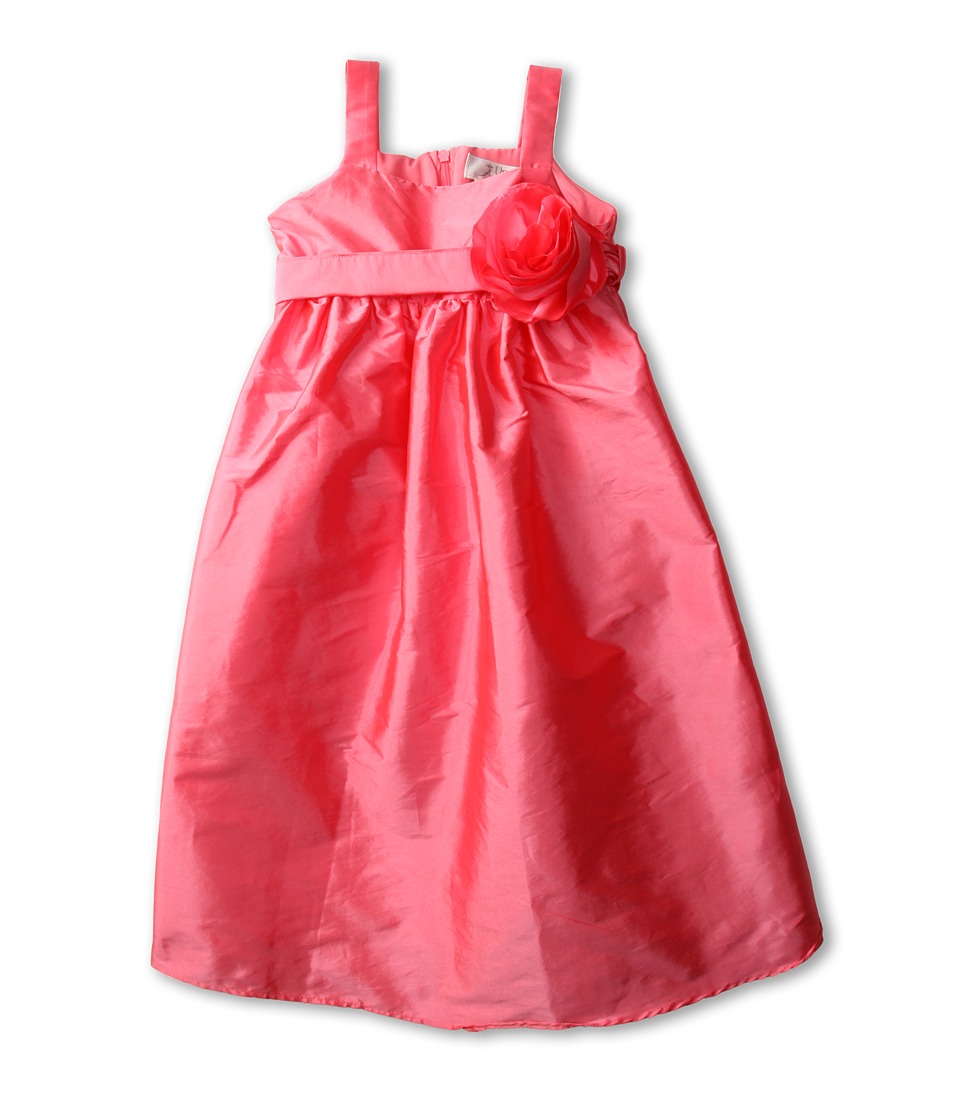 Us Angels Empire Dress w/ Sash of Fabric Flowers Girls Dress (Pink)