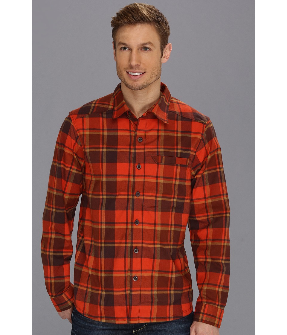 Mountain Hardwear Stretchstone Flannel L/S Shirt Mens Long Sleeve Button Up (Orange)