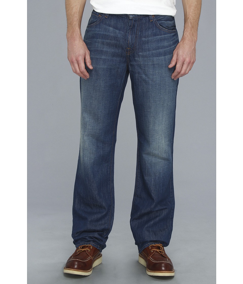 7 For All Mankind Austyn Relaxed Straight Leg in Cotton Linen Indigo Mens Jeans (Blue)
