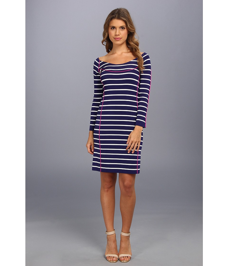 Jessica Simpson Scoop Neck Long Sleeve Dress Womens Dress (Blue)