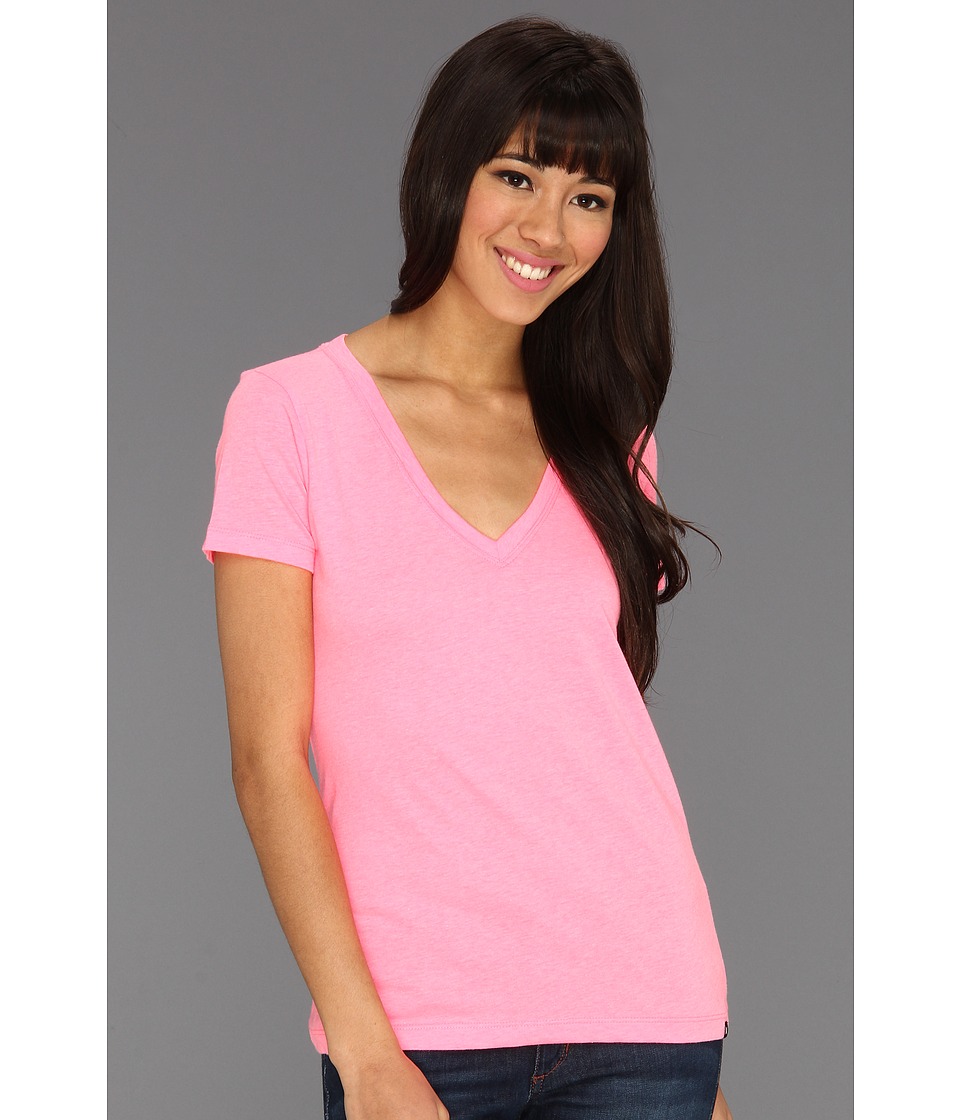 Hurley Solid Perfect V Shirt Womens T Shirt (Pink)
