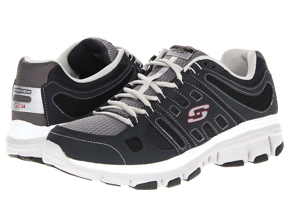 SKECHERS Bravos Mens Lace up casual Shoes (Navy)