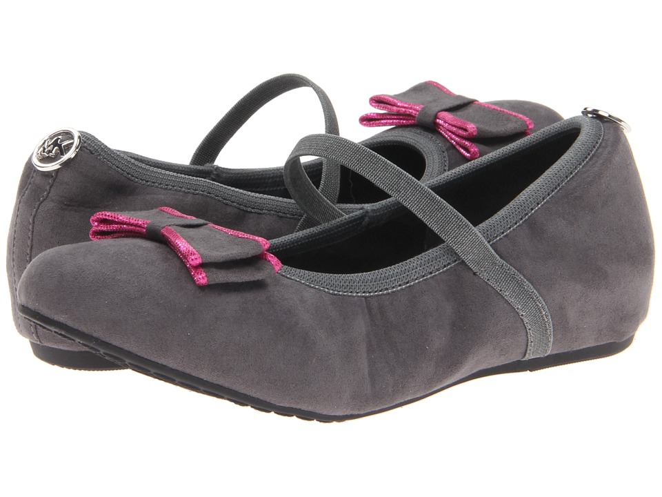 MICHAEL Michael Kors Kids Valley Bow Strap Girls Shoes (Gray)