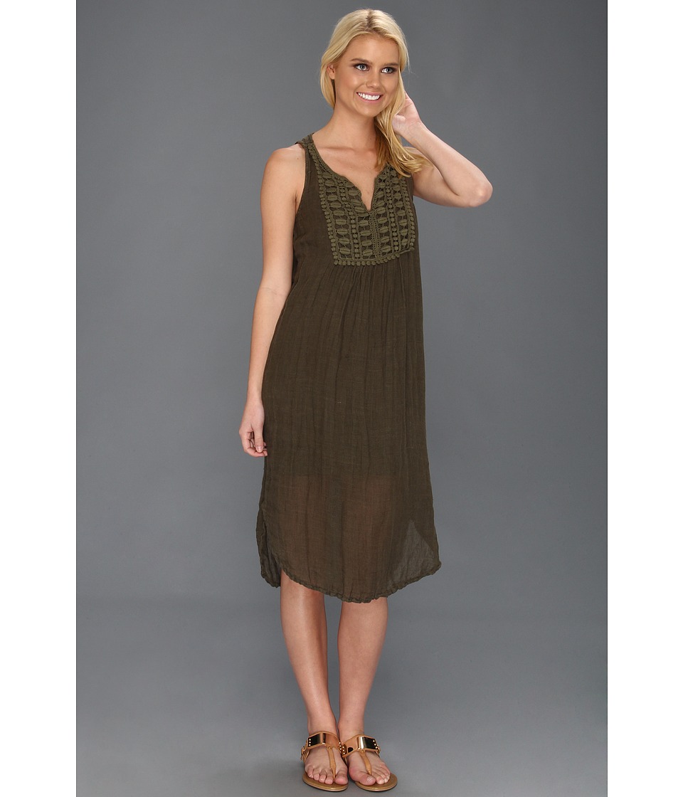 Michael Stars Cosette Textured Linen Crochet Dress Womens Dress (Brown)