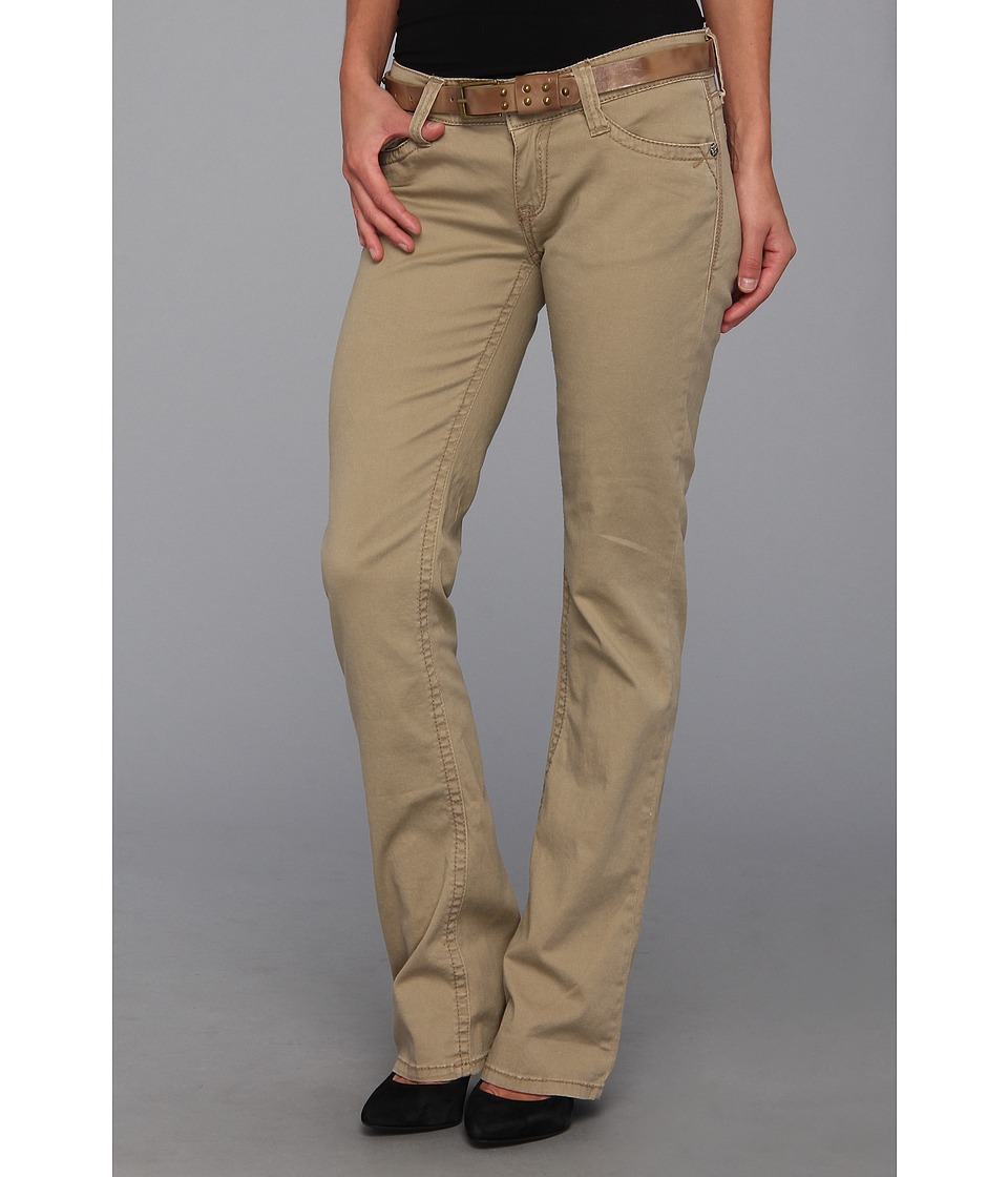 UNIONBAY Paloma Stretch Twill Boot with Back Pocket Flaps Belted Womens Casual Pants (Taupe)