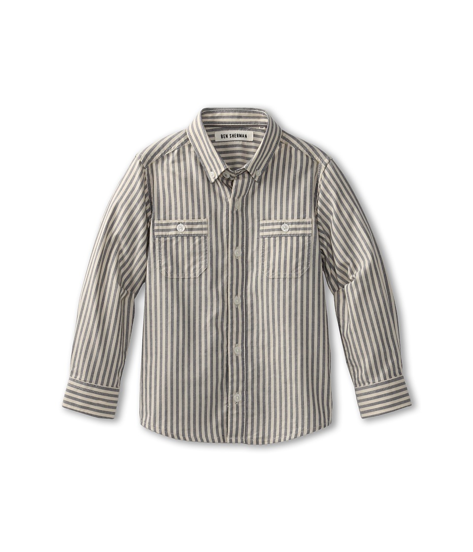 Ben Sherman Kids Maxwell L/S Shirt Boys Long Sleeve Button Up (Gray)