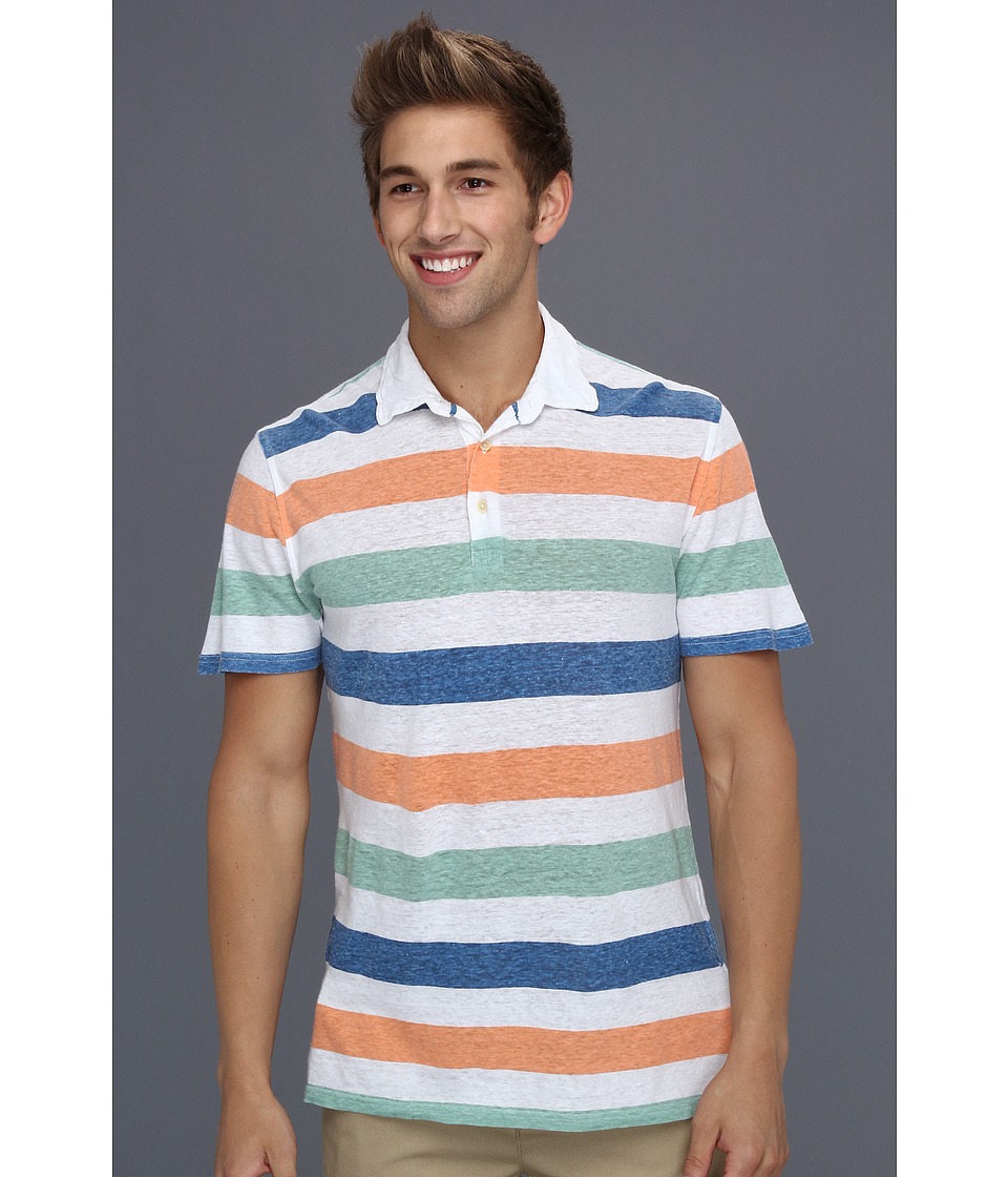 Lucky Brand Linen Stripe Polo Mens Clothing (Multi)