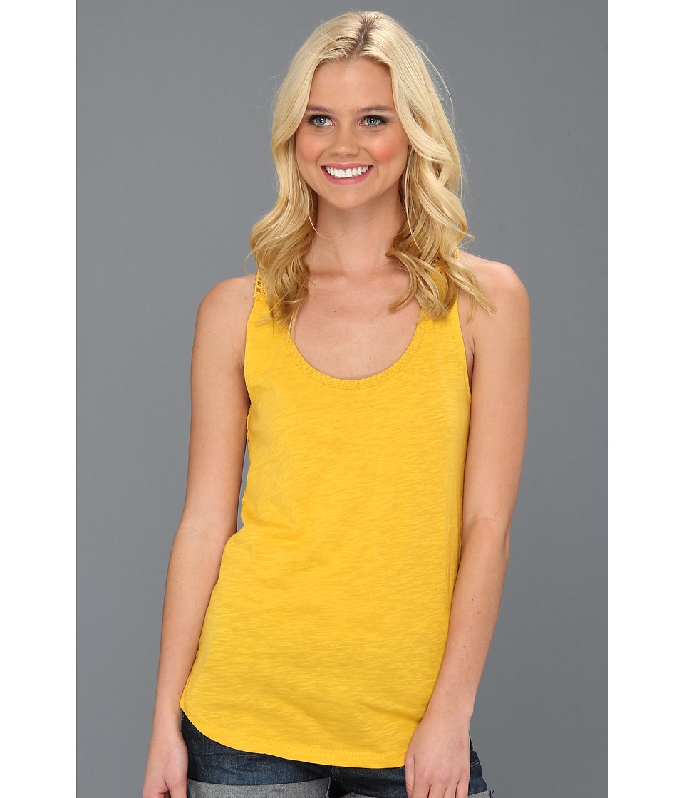 Lucky Brand Sonora Crochet Tank Womens Sleeveless (Yellow)