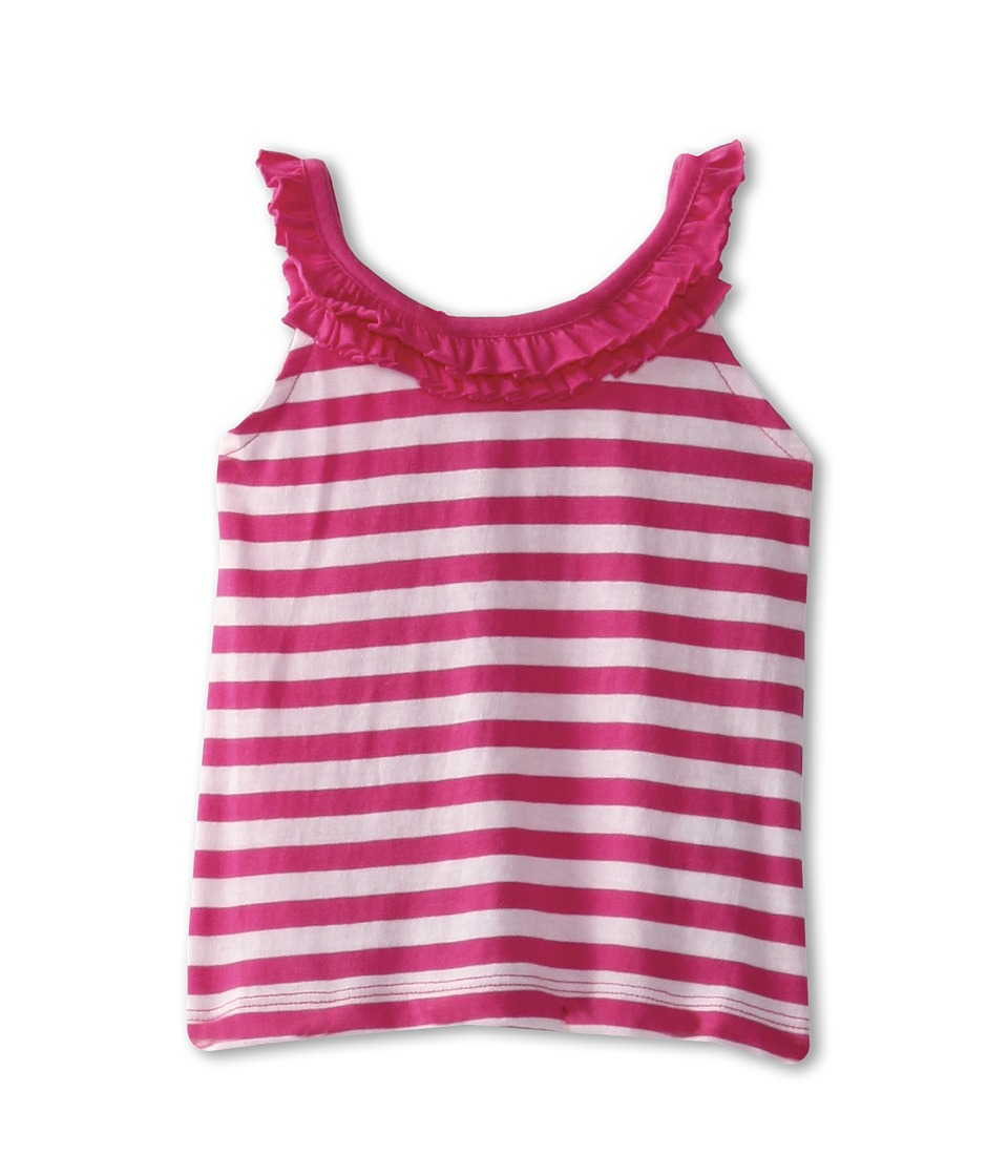 United Colors of Benetton Kids Girls Striped Tank w/ Ruffle Girls Sleeveless (Pink)