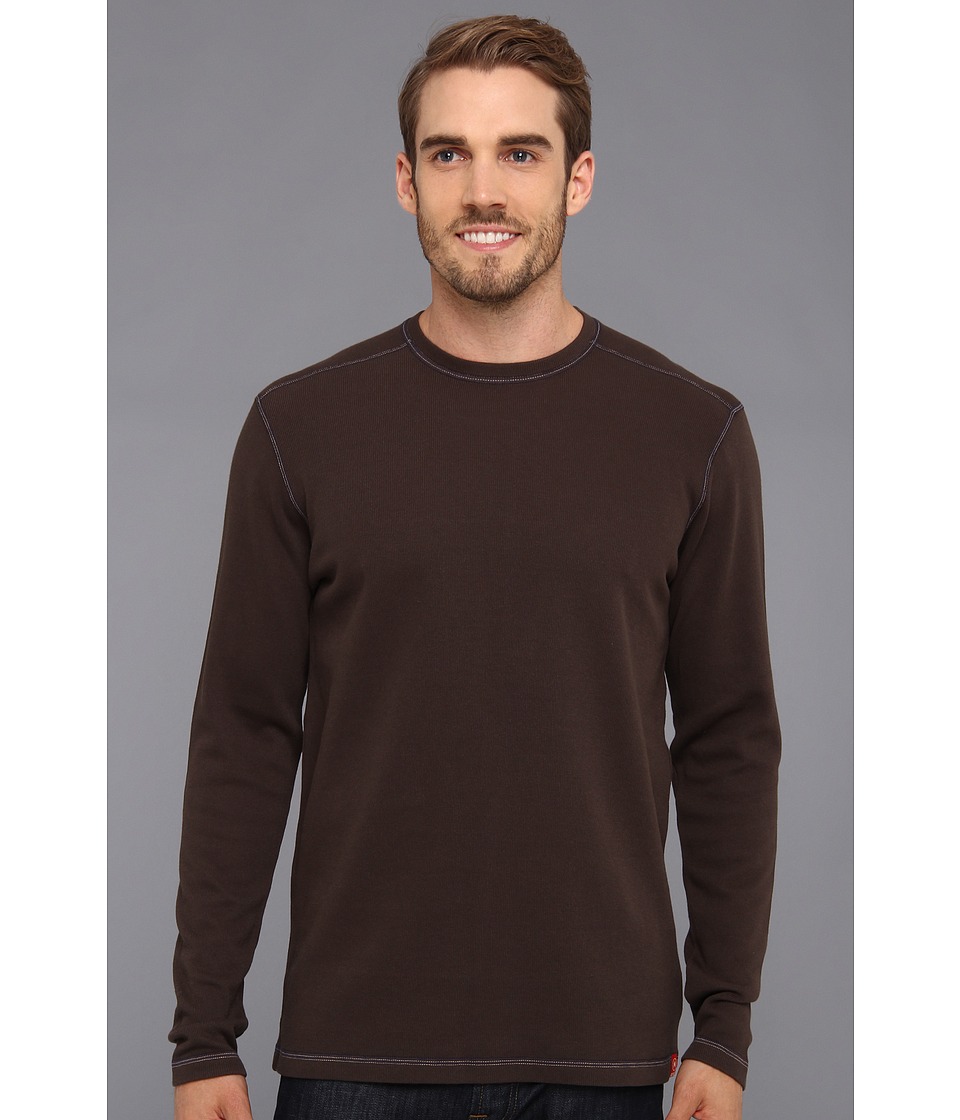 Agave Denim Cassidy Flat Back Rib T Shirt Mens Long Sleeve Pullover (Brown)
