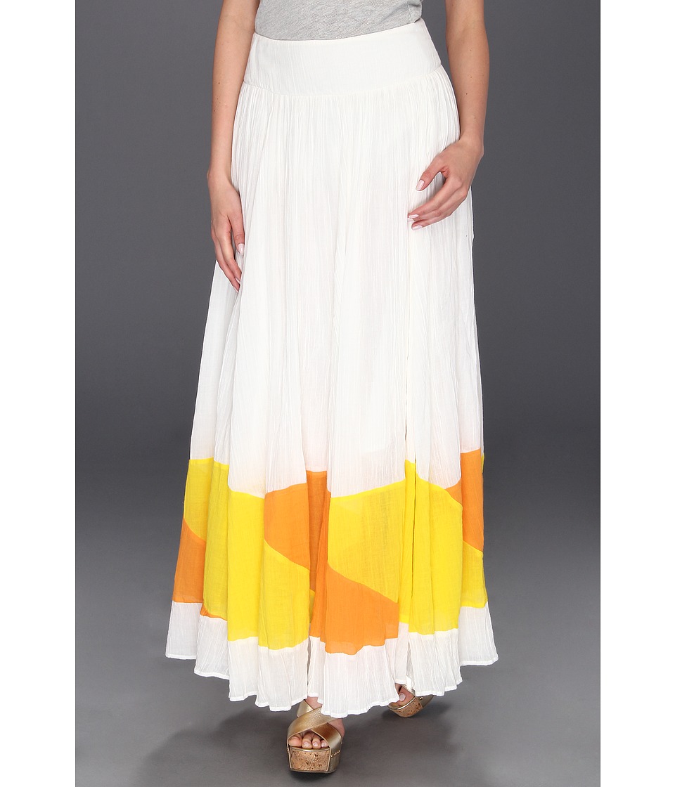 Free People Sheer Colorblock Skirt Womens Skirt (White)