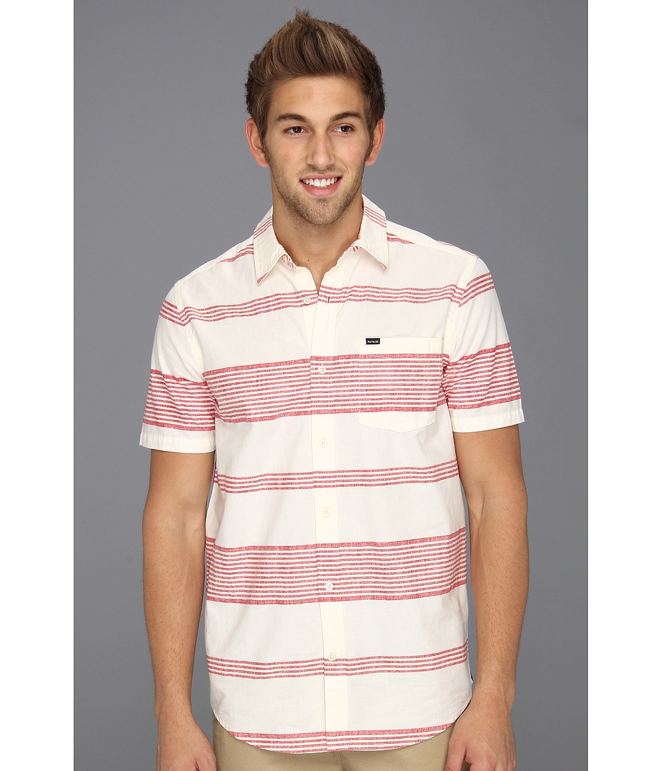 Hurley Casey S/S Shirt Mens Short Sleeve Button Up (Red)