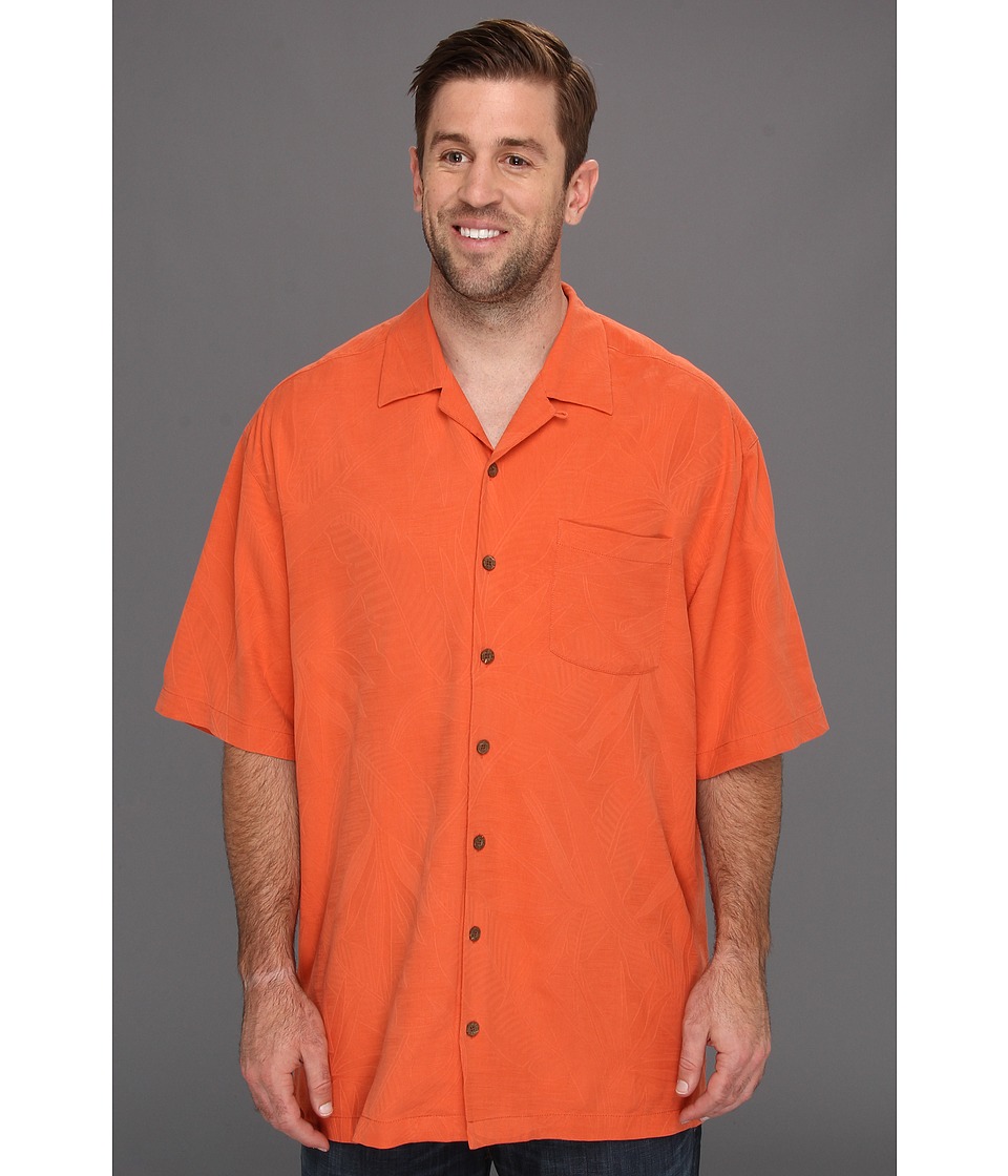Tommy Bahama Big & Tall Big Tall Bird It Through Grapevine Camp Shirt Mens Short Sleeve Button Up (Orange)