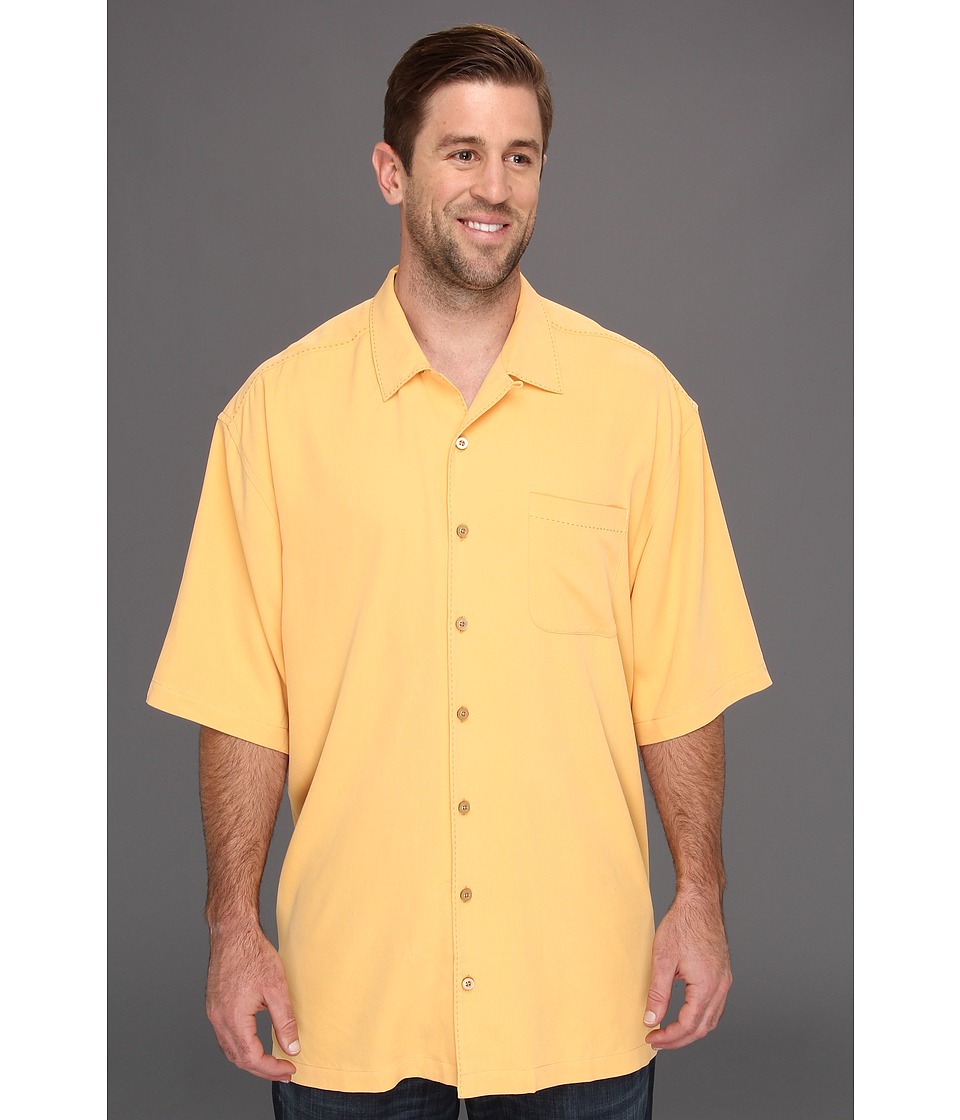 Tommy Bahama Big & Tall Big Tall Catalina Twill Camp Shirt Mens Short Sleeve Button Up (Orange)