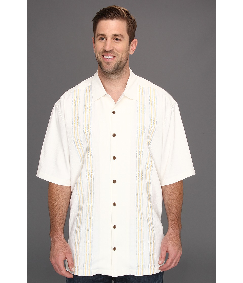 Tommy Bahama Big & Tall Big Tall Four Amigos Camp Shirt Mens Short Sleeve Button Up (White)