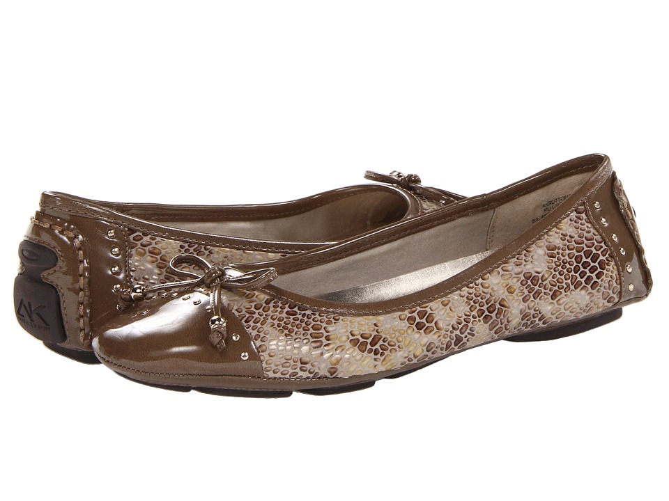 Anne Klein Buttons Womens Flat Shoes (Brown)