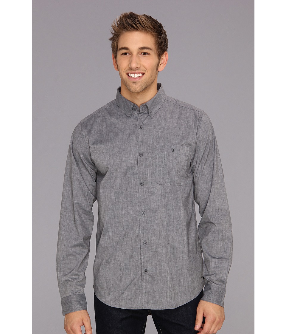 DC Anvil 2 Long Sleeve Shirt Mens Long Sleeve Button Up (Gray)
