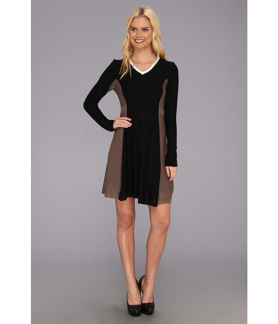 Jessica Simpson L/S Contrast Sweater Dress Womens Dress (Black)
