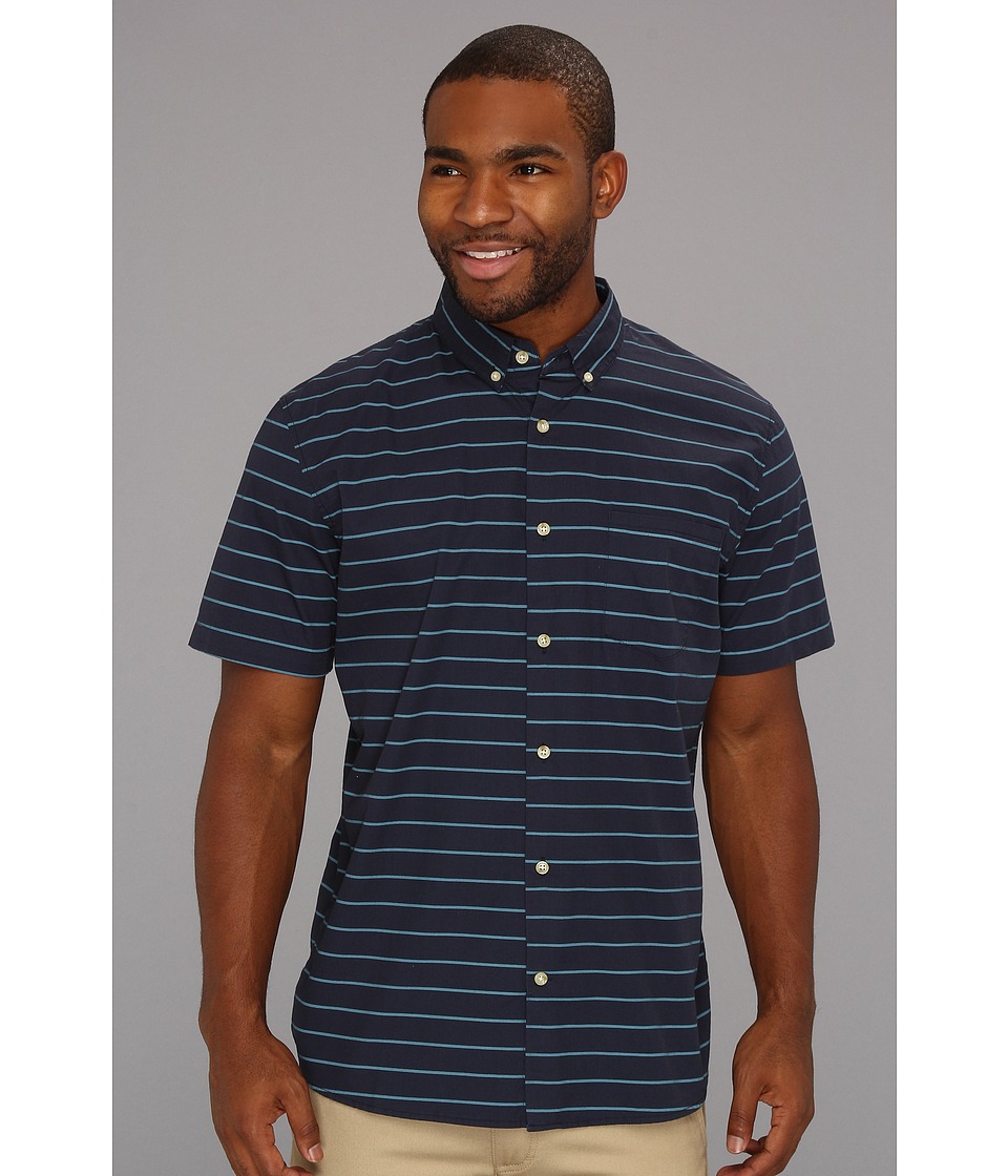 Lifetime Collective Lucky Man Stripe S/S Shirt Mens Short Sleeve Button Up (Navy)