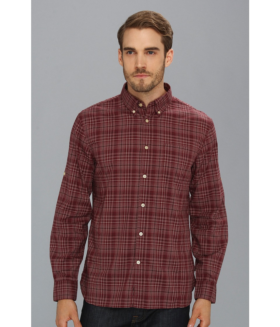 John Varvatos Star U.S.A. Slim Fit Roll Sleeve Plaid Shirt Mens T Shirt (Red)