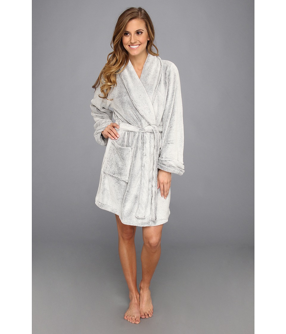 Josie Solid Plush Wrap Womens Robe (Gray)