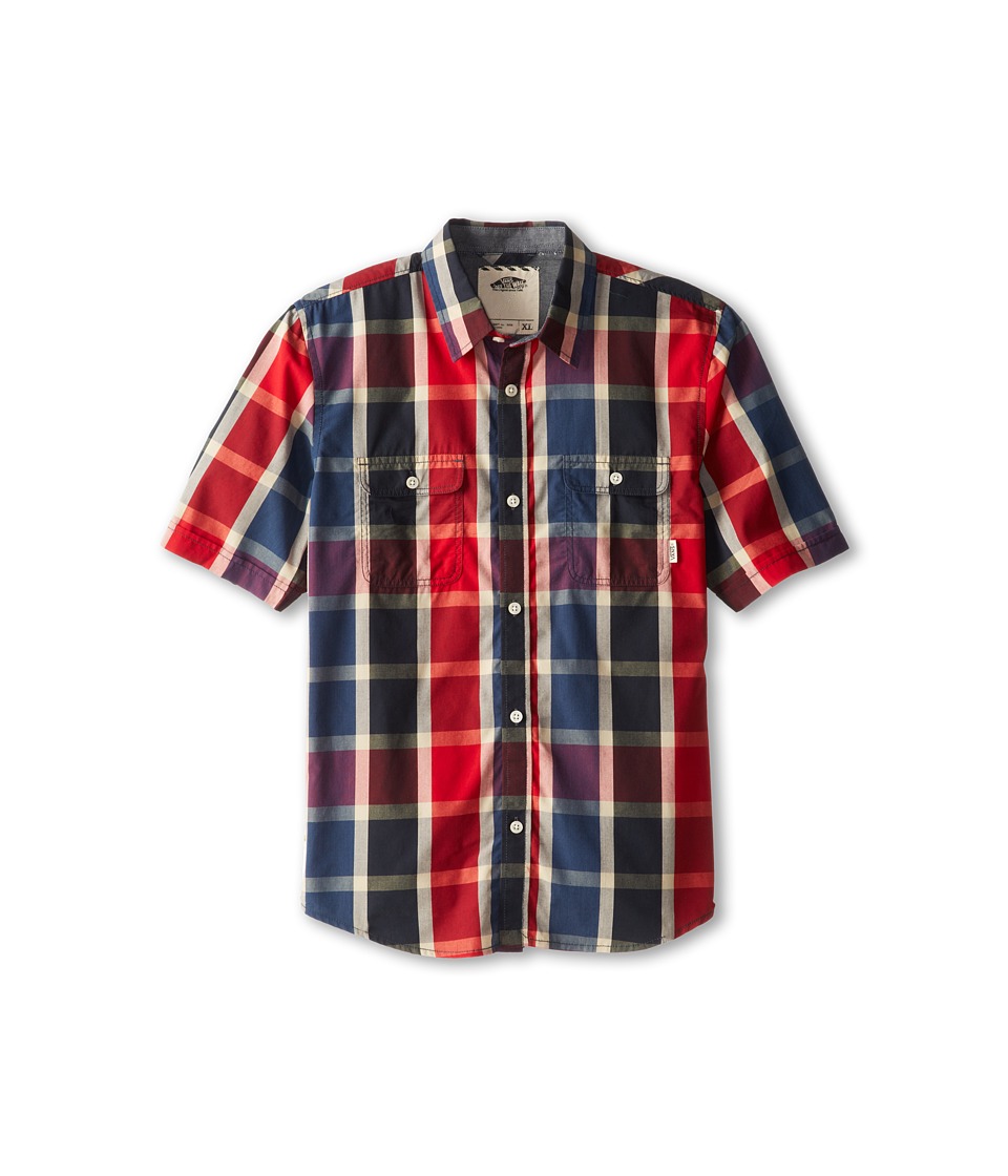 Vans Kids Averill S/S Shirt Boys Short Sleeve Button Up (Red)