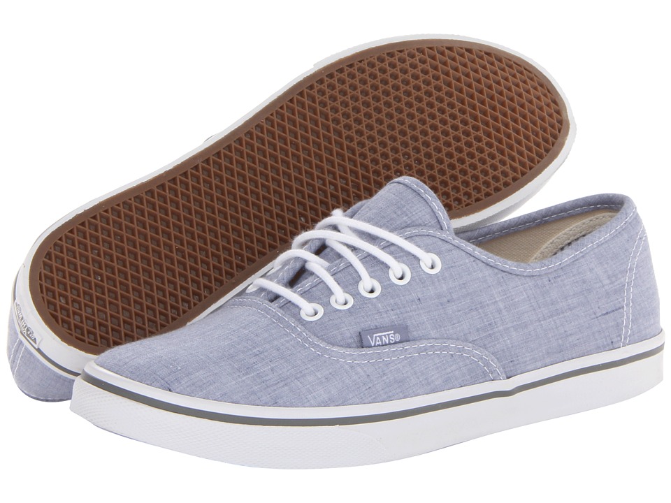 Vans Authentic Lo Pro Blue/True White) Skate Shoes (Blue)