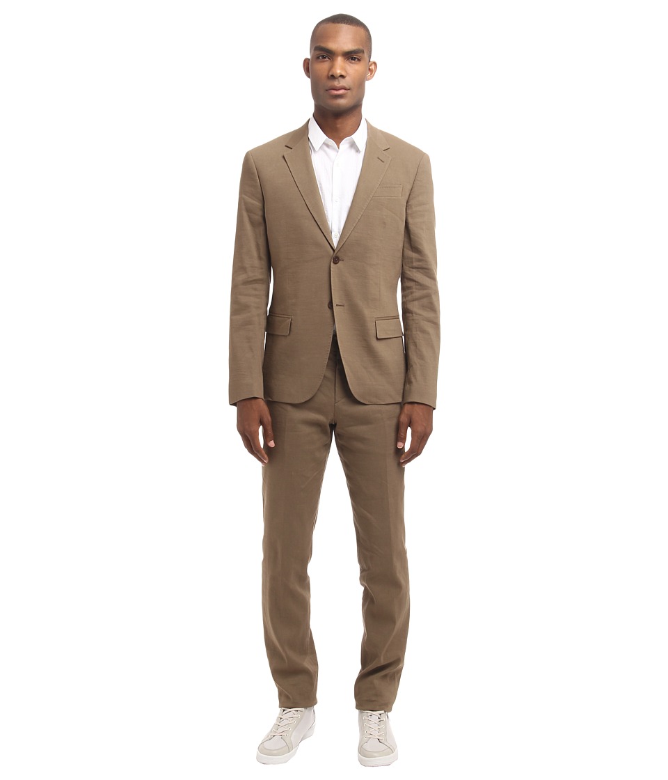 Bikkembergs Linen Regular Fit Suit Mens Suits Sets (Beige)