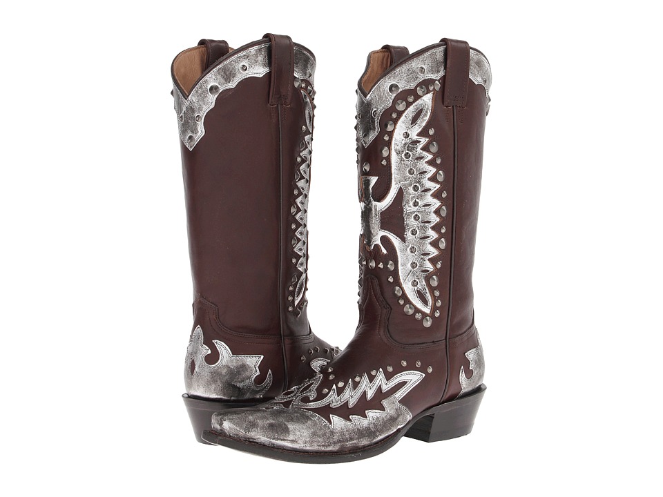 Stetson Studded Eagle Boot (Cafe/Silver) Cowboy Boots