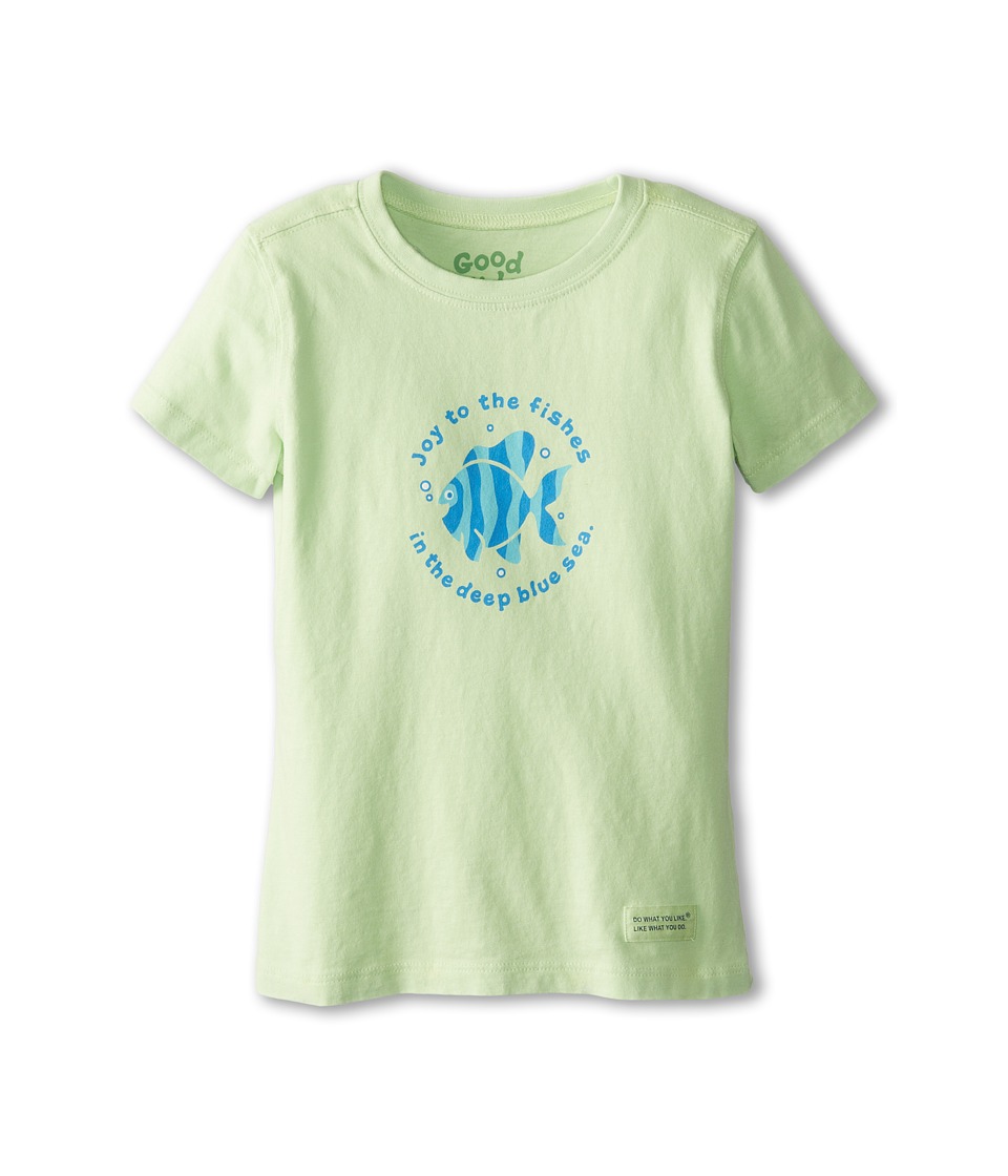 Life is good Kids Joy To The Fishes Crusher Tee Kids Short Sleeve Pullover (Green)