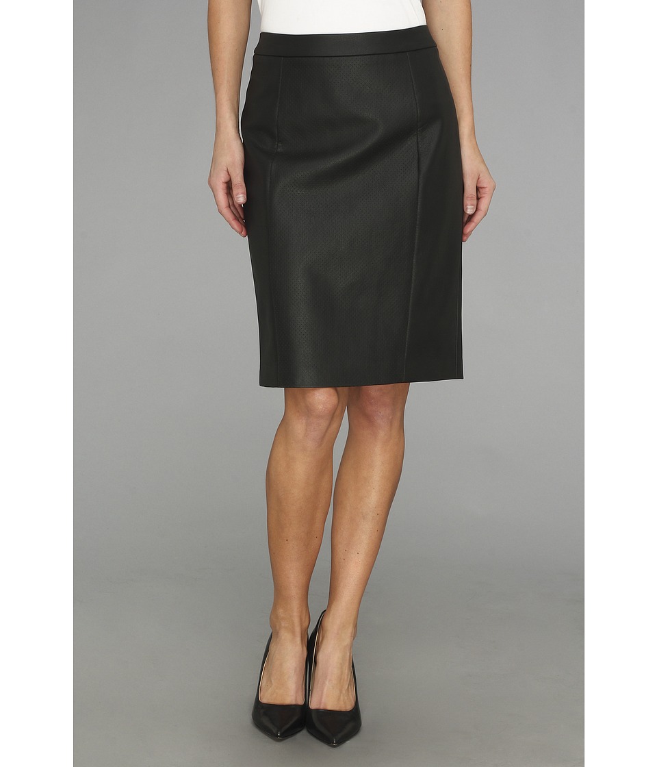 Vince Camuto Perforated Slim Pencil Skirt Womens Skirt (Black)