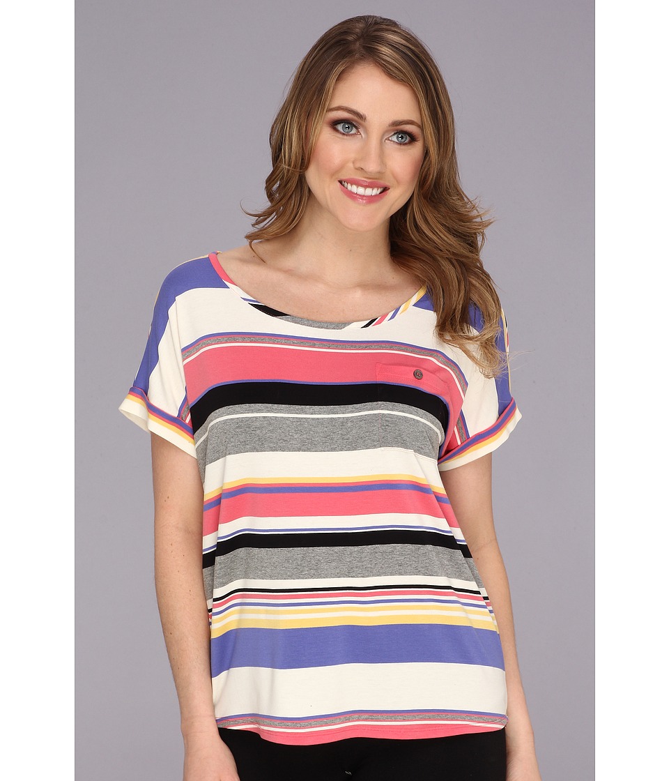 TWO by Vince Camuto Happy Stripe Pocket Tee Womens Short Sleeve Pullover (Multi)