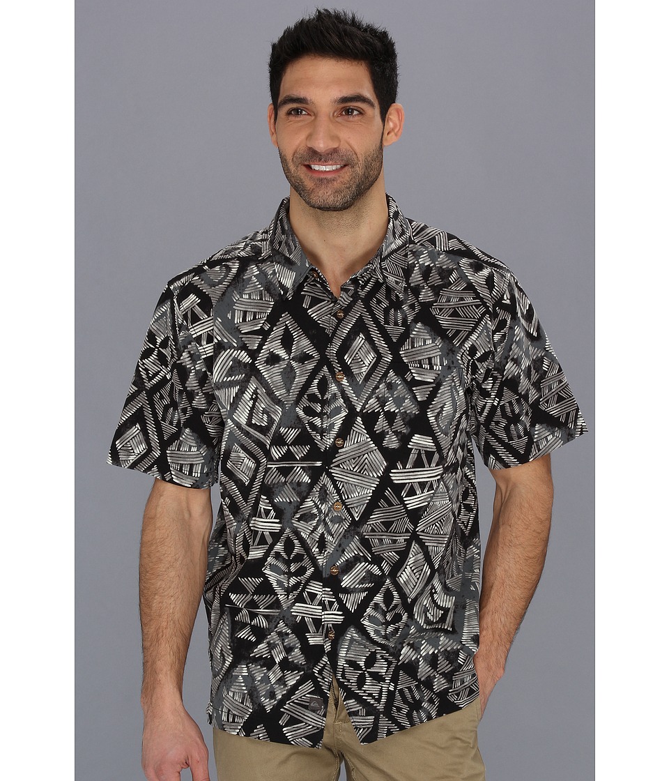 Quiksilver Waterman Moorea S/S Shirt Mens Short Sleeve Button Up (Black)