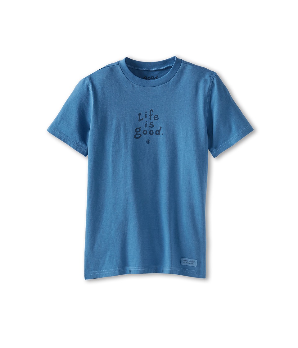 Life is good Kids Stacked LIG Crusher Tee Boys T Shirt (Blue)