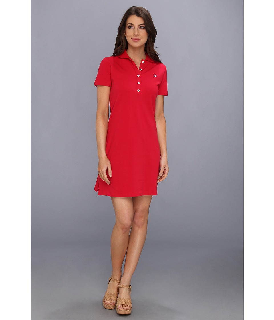 Tommy Bahama Pique Collared Dress Womens Swimwear (Red)