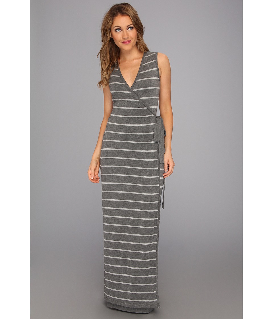 Calvin Klein Striped Wrap Dress Womens Dress (Black)