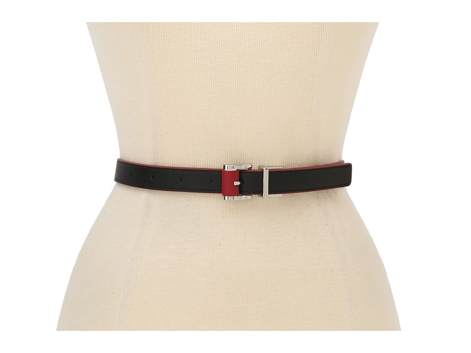 Calvin Klein Calvin Klein 3/4 Polished Nickel Semi Wrap Reversible Buckle Belt Womens Belts (Red)