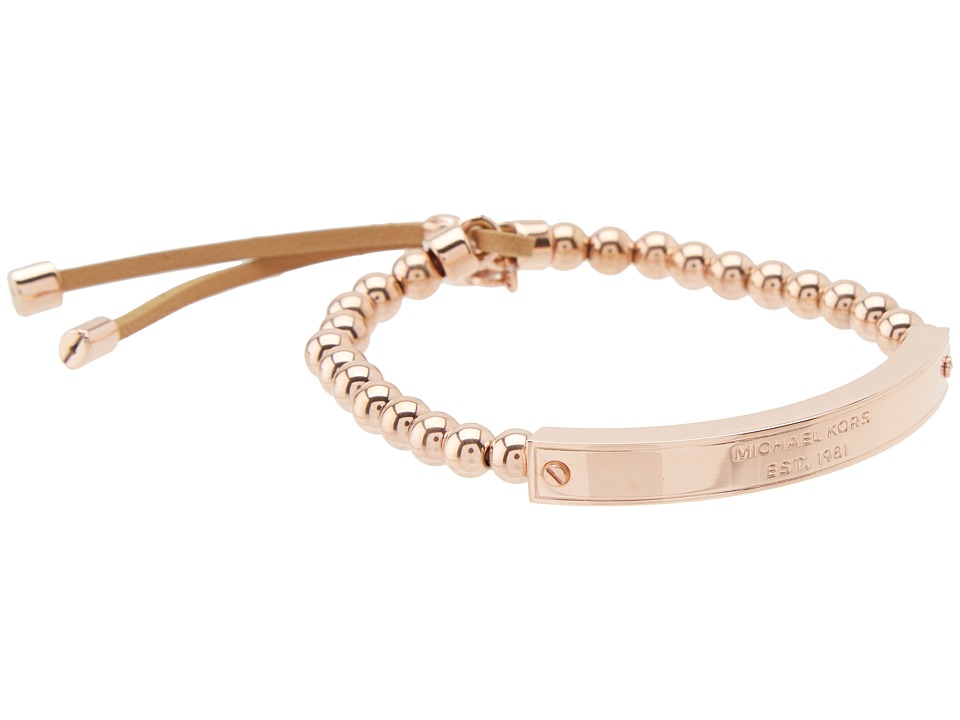 michael kors stretch bead bracelet rose gold