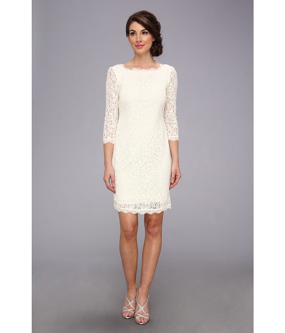 Adrianna Papell L/S Lace Dress Womens Dress (Beige)