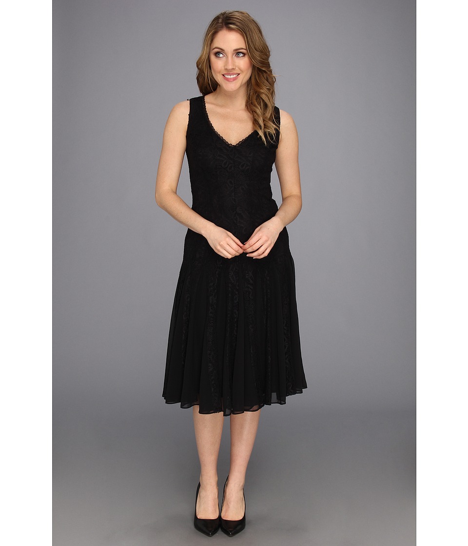Anne Klein Chantilly Lace and GGT Fit Flare Dress Womens Dress (Black)