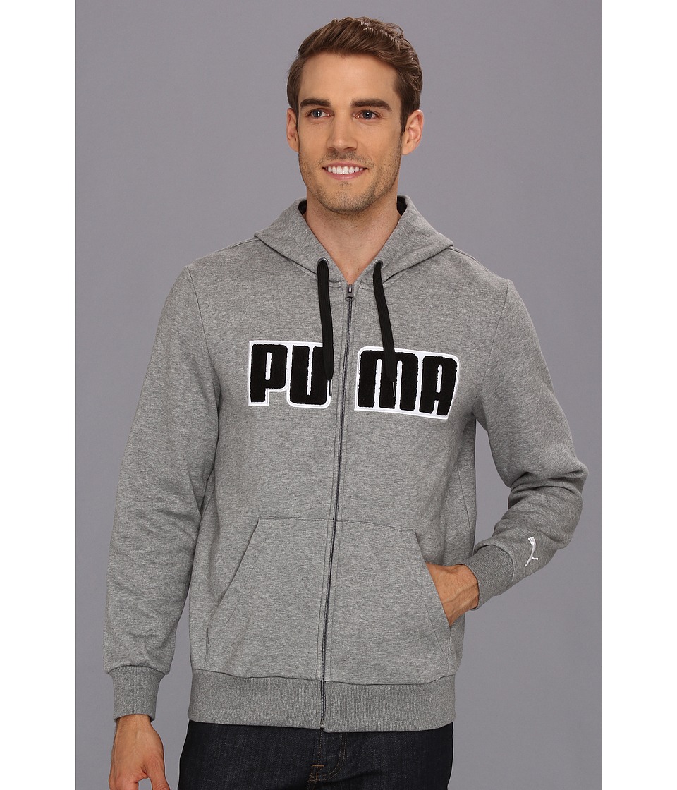 PUMA Hooded Fleece Jacket Mens Fleece (Gray)