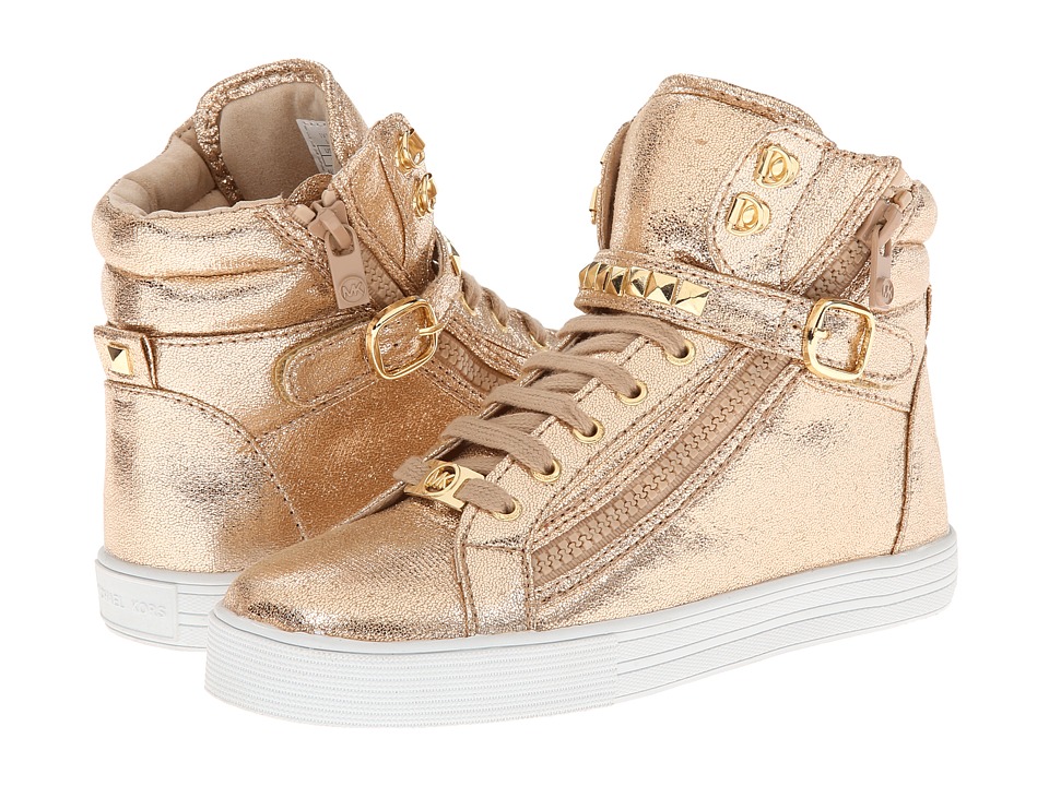 MICHAEL Michael Kors Kids Ivy Shine 14 Girls Shoes (Gold)