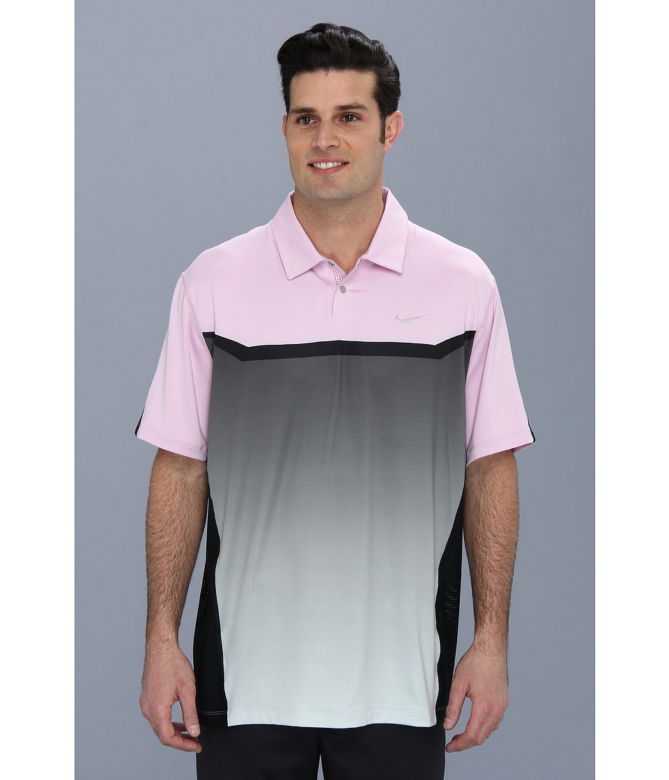 Nike Golf Tiger Woods Designer Print Polo Mens Short Sleeve Knit (Black)