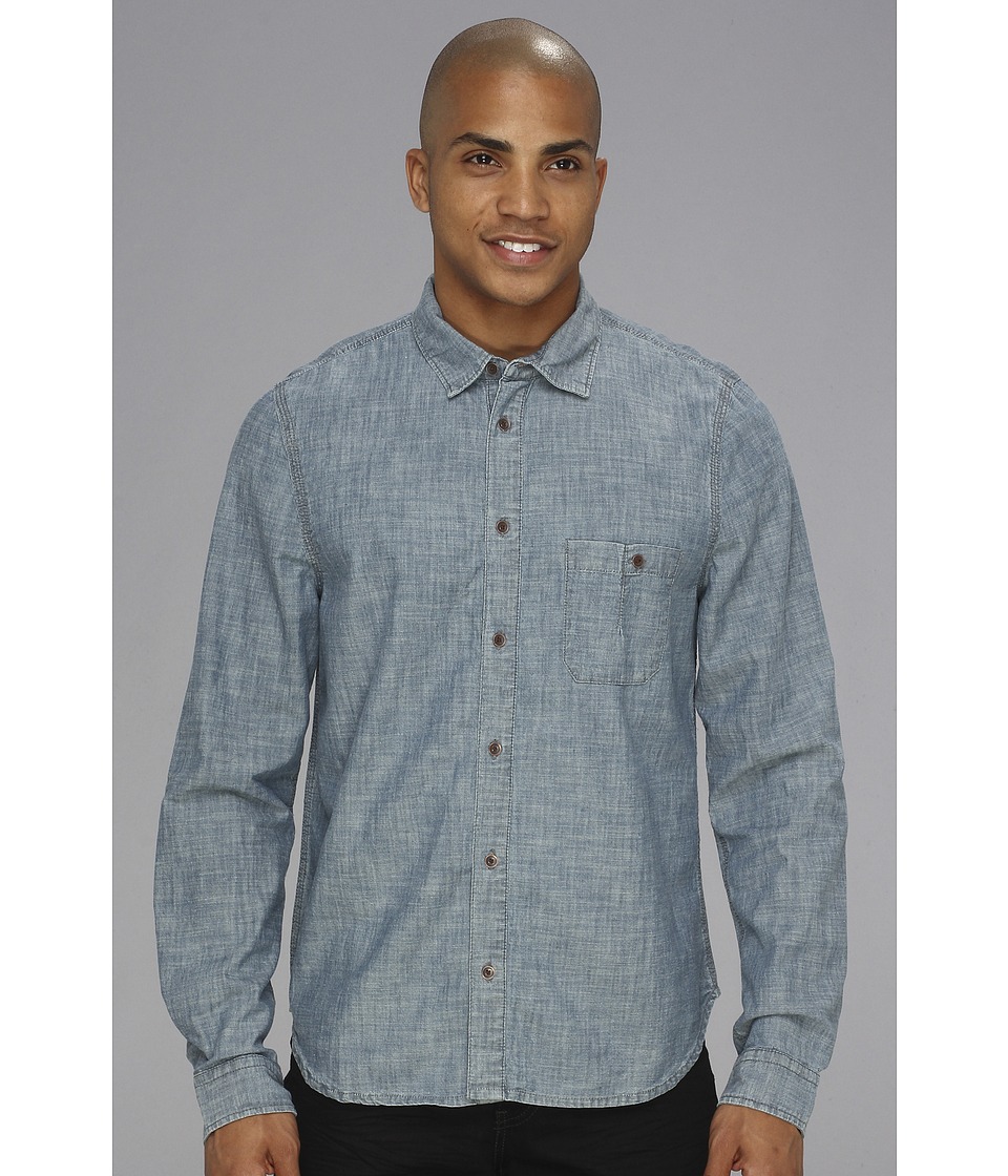 Alternative Apparel Ken L/S Shirt Mens Long Sleeve Button Up (Blue)
