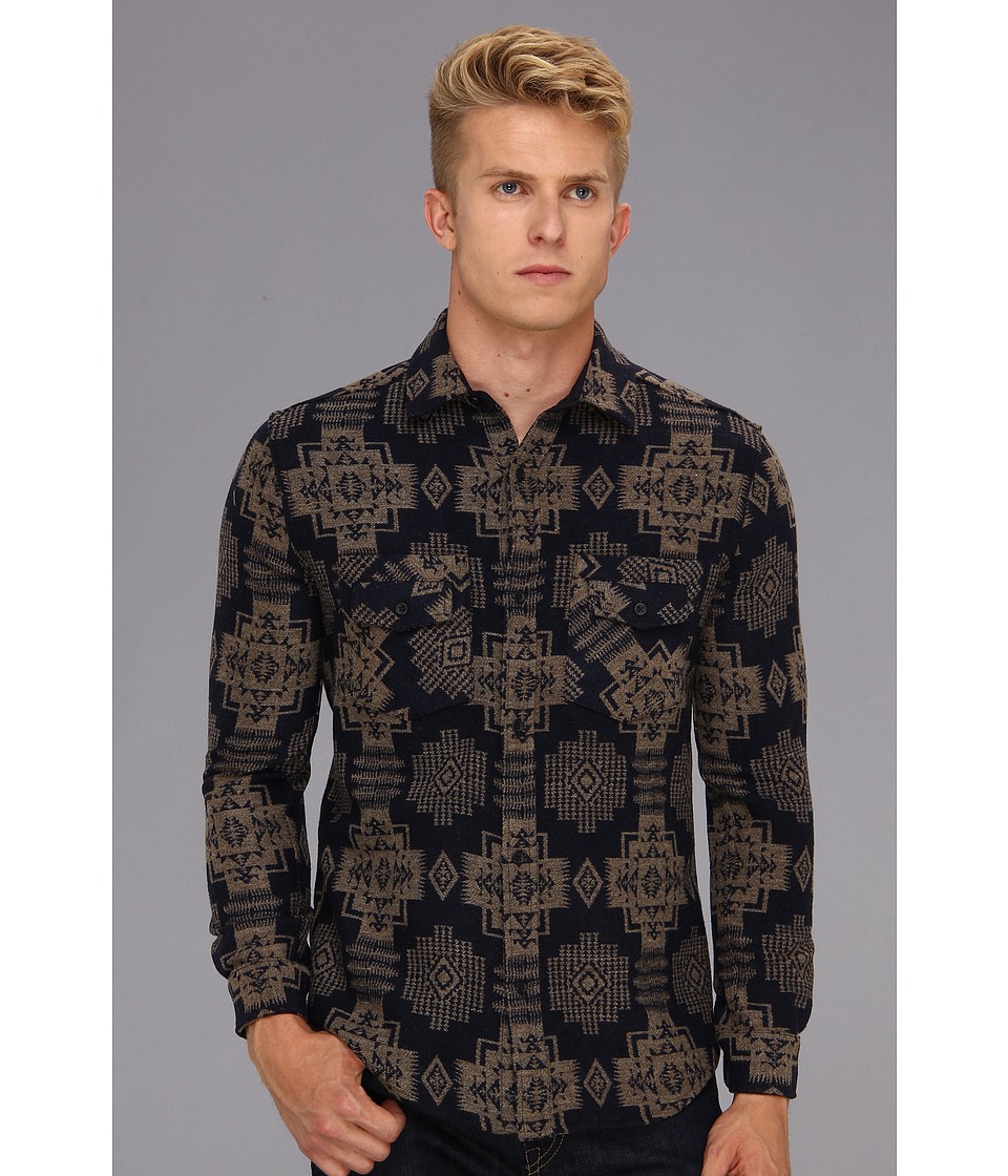 The Portland Collection by Pendleton Hunting Shirt Mens Long Sleeve Button Up (Black)