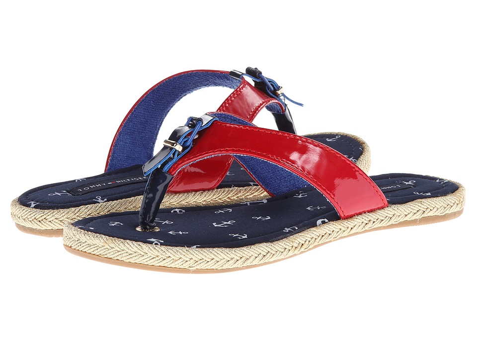 Tommy Hilfiger Kids Sandy Buckle Thong Girls Shoes (Navy)