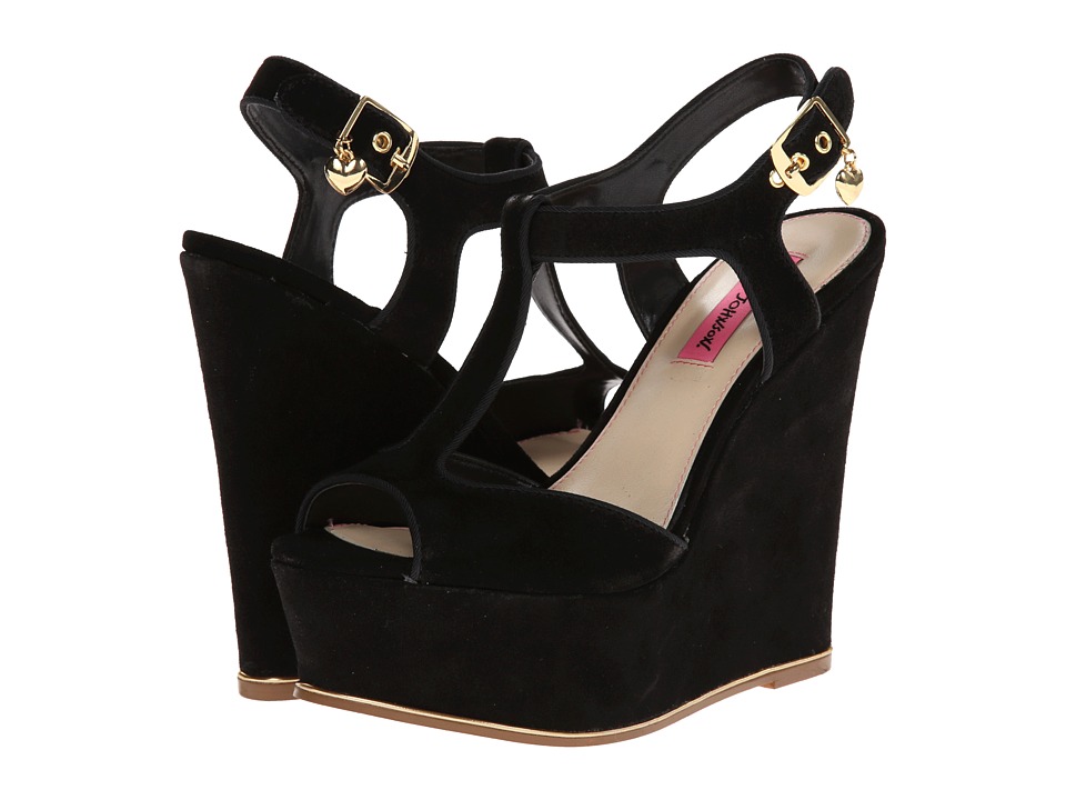 Betsey Johnson Taelyn Womens Wedge Shoes (Black)